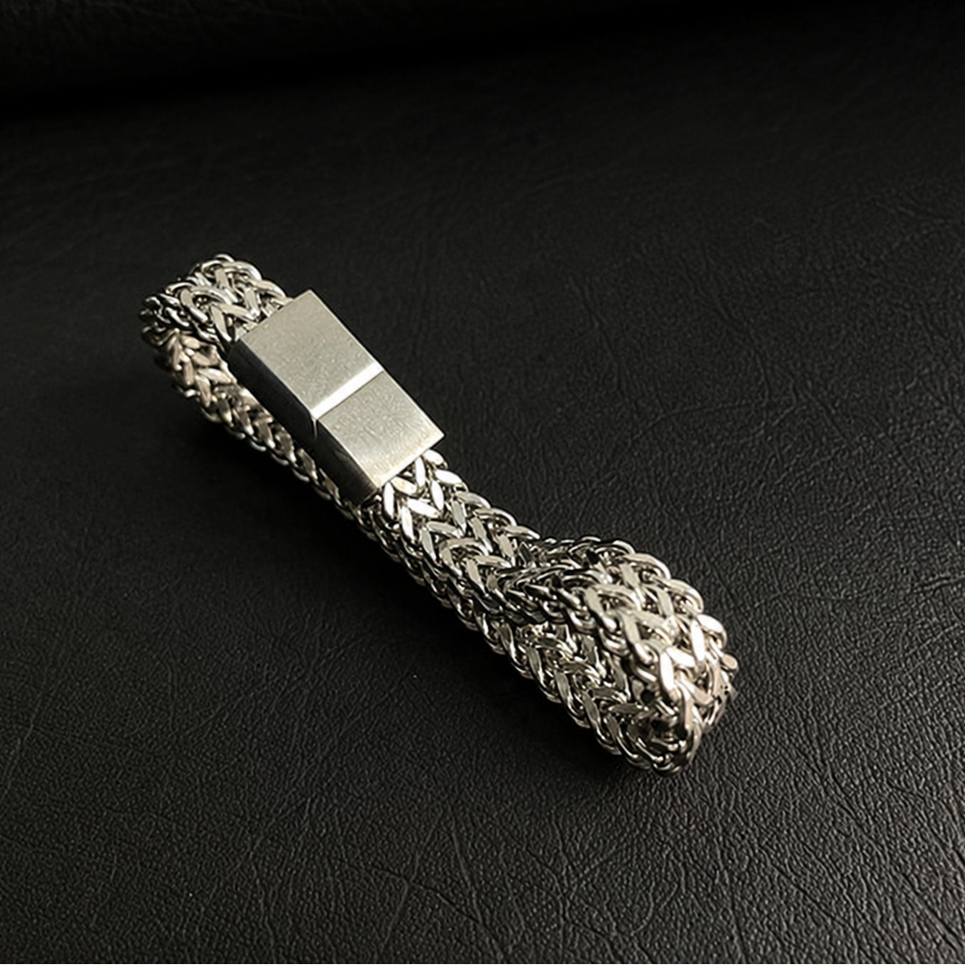 Silver Foxtail Chain Bracelet
